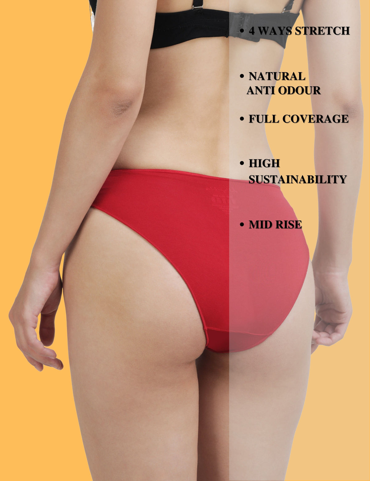 Ashleyandalvis Bamboo Micro Modal antibacterial - Bikini panties (EB-AN-SR) (pack of 3)